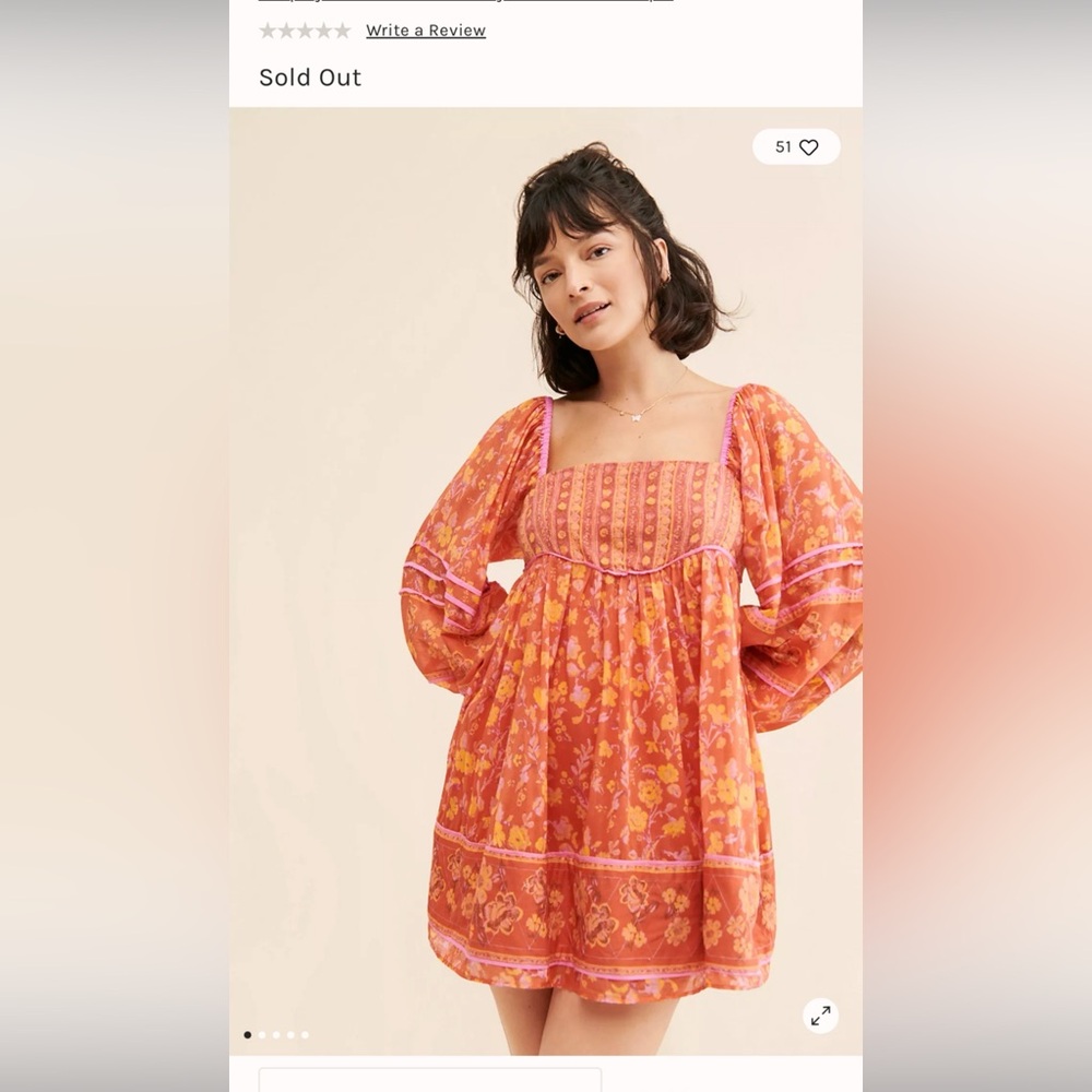 Free People Woman’s Border Endless Afternoon Long Sleeve Mini Dress